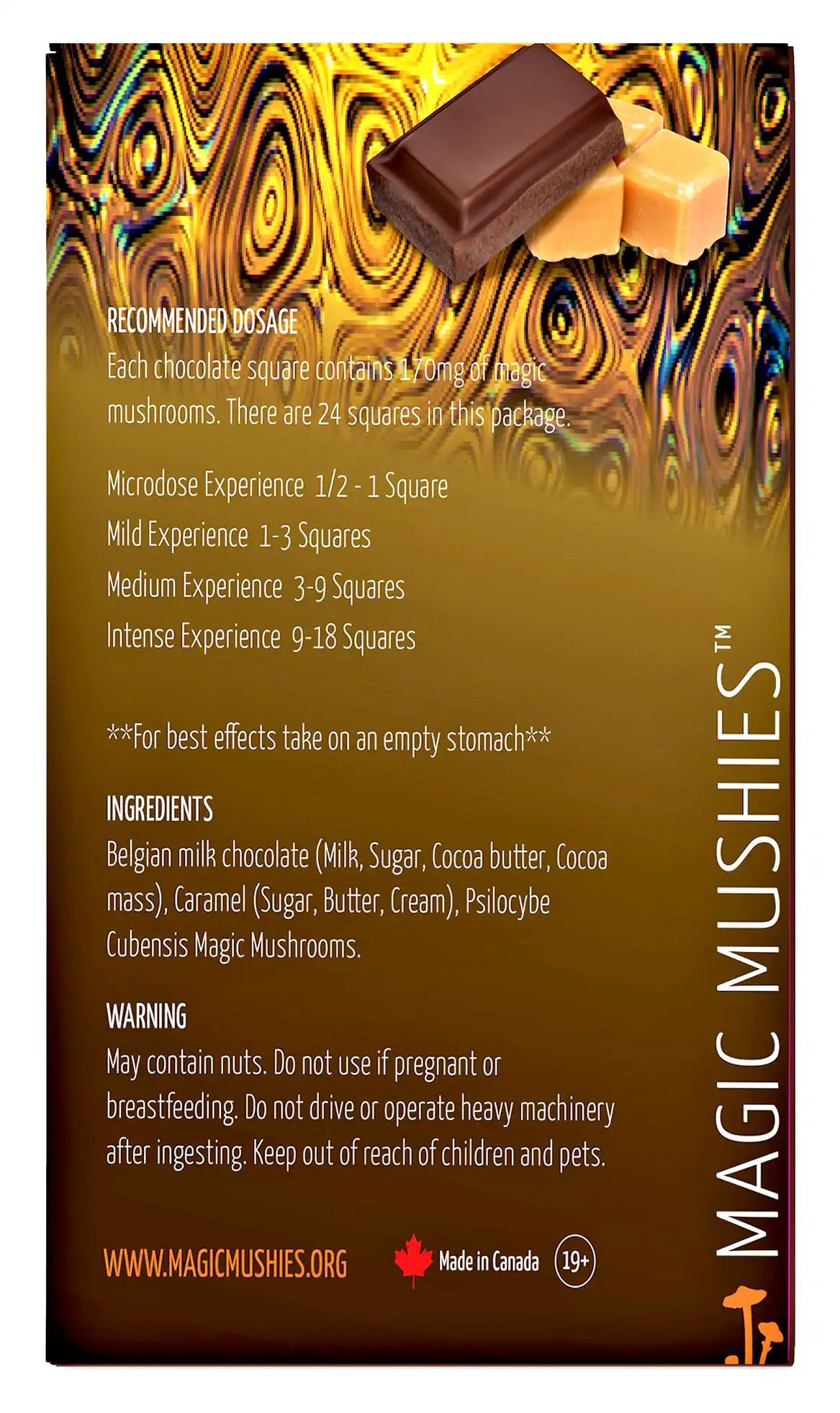 Magic Mushroom Gold Caramel Chocolate Bars – Milk psilocybin Edible Bars - Image 2